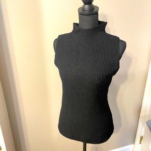 Black Sleeveless Turtleneck Sweater